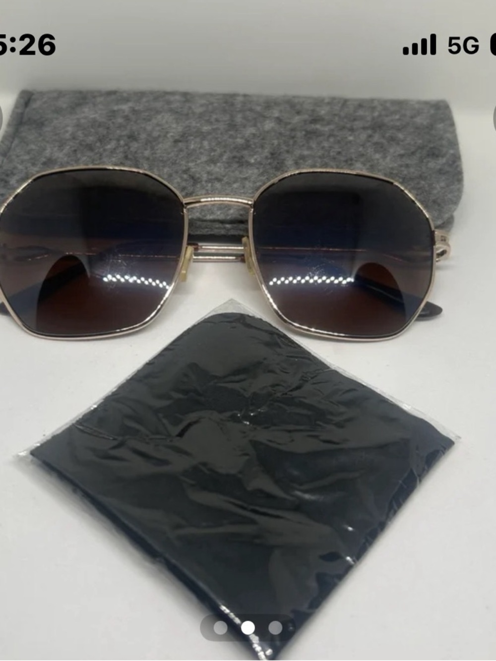 Men's Gold Frame Brown Lens Sunglasses
